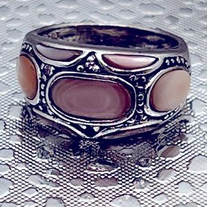Cigar Band with Peruvian Opals set in .925 Sterling Setting